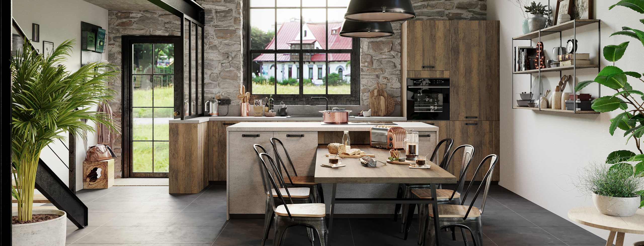 cuisine-retro-atelier-artiste-beton-et-bois